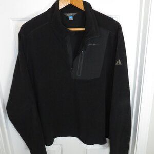 Eddie Bauer First Ascent Fleece Pullover Mens Size 3XL Solid Black 1/4 Zip